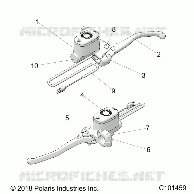 BRAKES, FRONT BRAKE LEVER AND MAITRE CYLINDRE