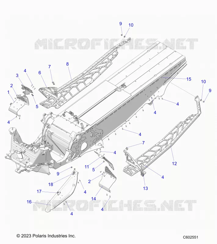 CHASSIS, PROTECTION D'EMBRAYAGE, FOOTRESTS, AND RUNNINGBOARDS