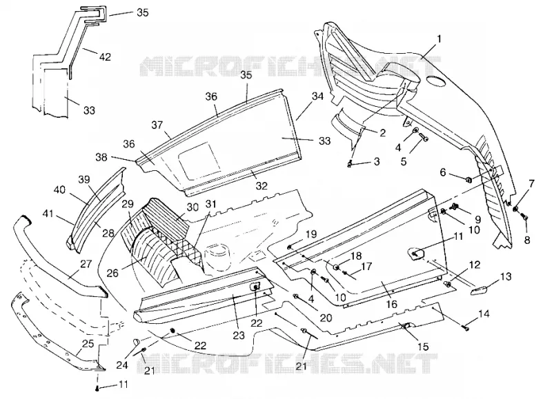 CARROSSERIE AVANT TRAIL 0952761, TRAIL DELUXE 0952262, and EUROPEAN TRAIL DE (4928862886A012)