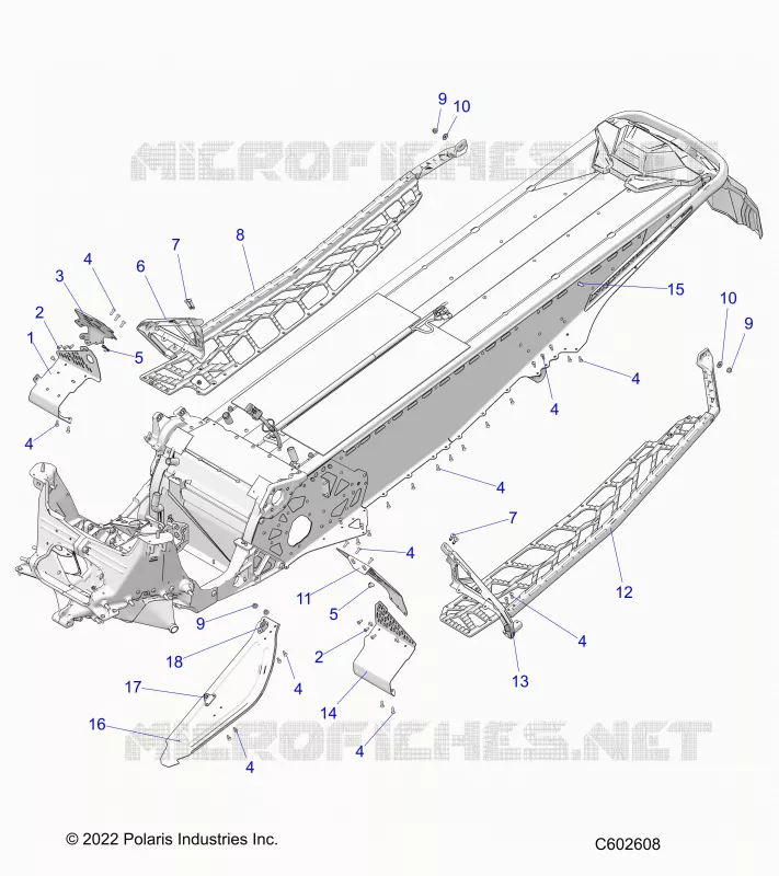 CHASSIS, PROTECTION D'EMBRAYAGE, FOOTRESTS, AND RUNNINGBOARDS