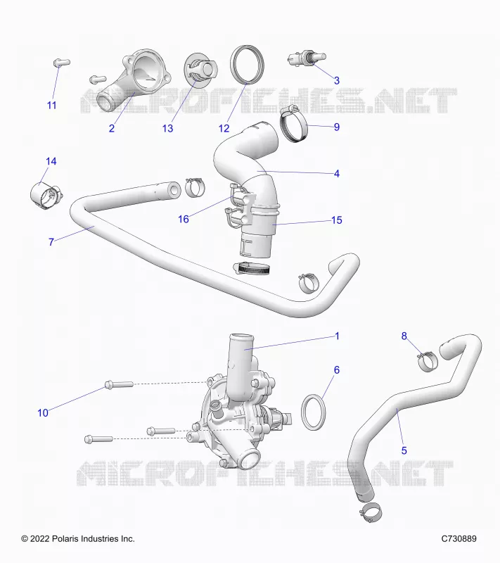 MOTEUR, WATERPUMP AND BYPASS