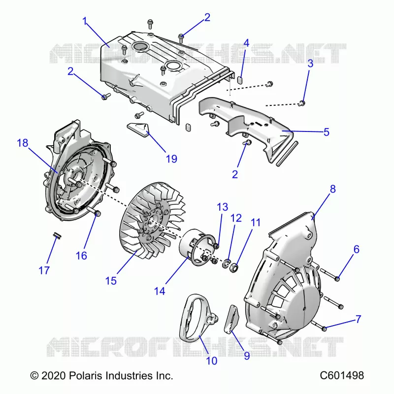 ENGINE, BLOWER HOUSING AND LANCEUR