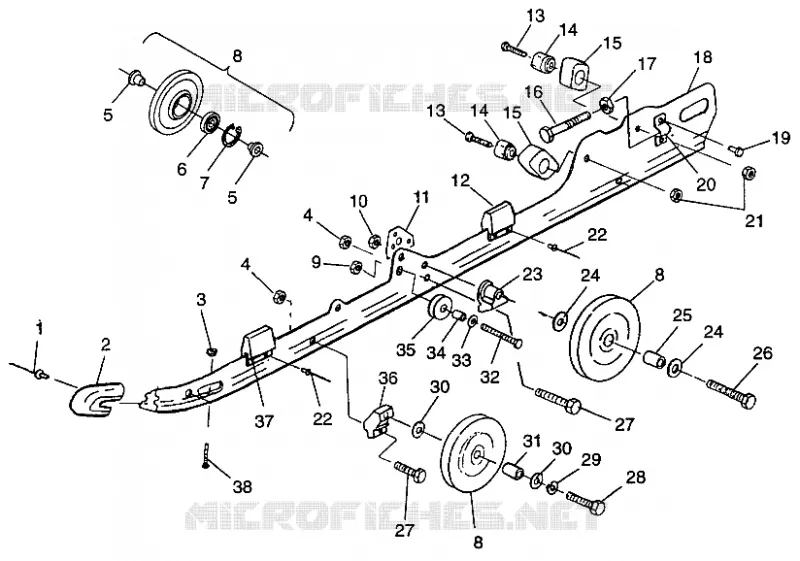 FIXATION RAIL (SUSPENSION) 600 XCR 0975677, 600 XCR SE H975677 and EUROPEAN (4937963796B012)