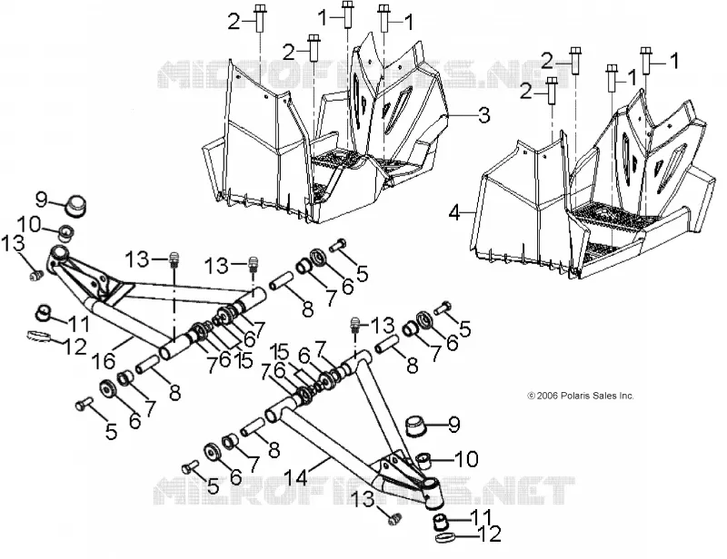 CHASSIS, A-ARM AND REPOSE PIED