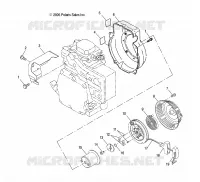 ENGINE, RECOIL DEMARREUR AND BLOWER HOUSING