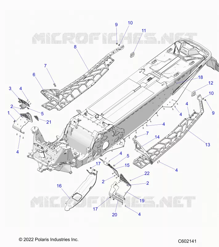 CHASSIS, PROTECTION D'EMBRAYAGE, FOOTRESTS, AND RUNNINGBOARDS