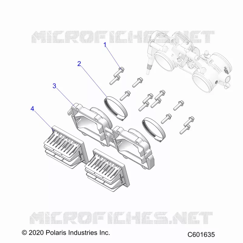 ENGINE, REED VALVE AND CORPS DE PAPILON ADAPTOR -S23TDL8RS/8RE (C601635)