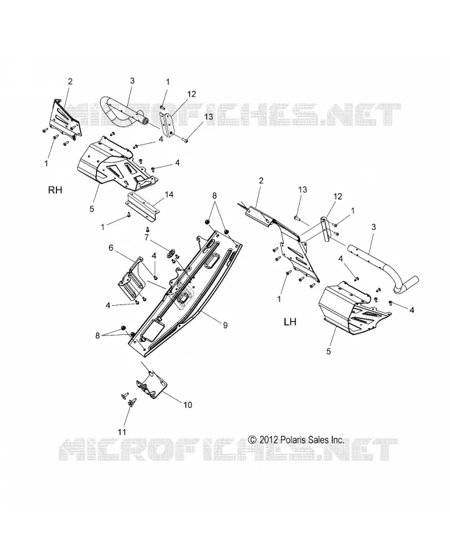 CHASSIS, PROTECTION D'EMBRAYAGE AND FOOTRESTS