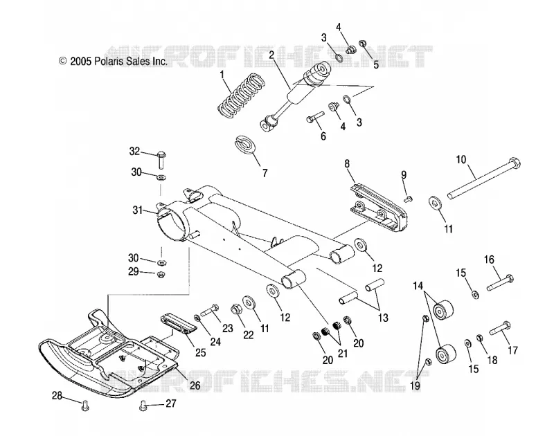 SUSPENSION ARRIERE, BRAS OSCILLANT