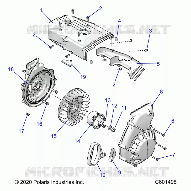 ENGINE, BLOWER HOUSING AND LANCEUR