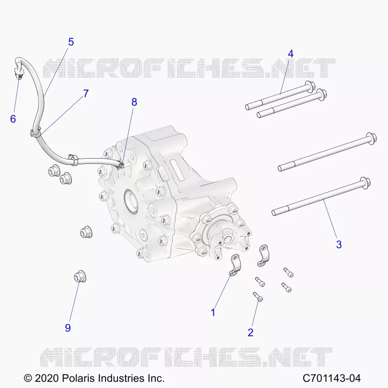 SYSTÃˆME DE TRANSMISSION, GEARCASE, REAR, MOUNTING