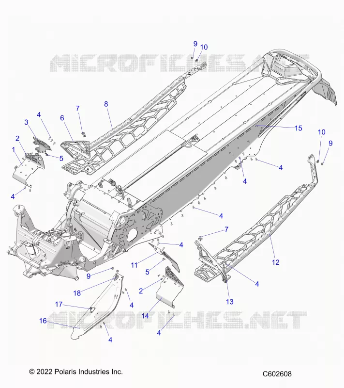CHASSIS, PROTECTION D'EMBRAYAGE, FOOTRESTS, AND RUNNINGBOARDS