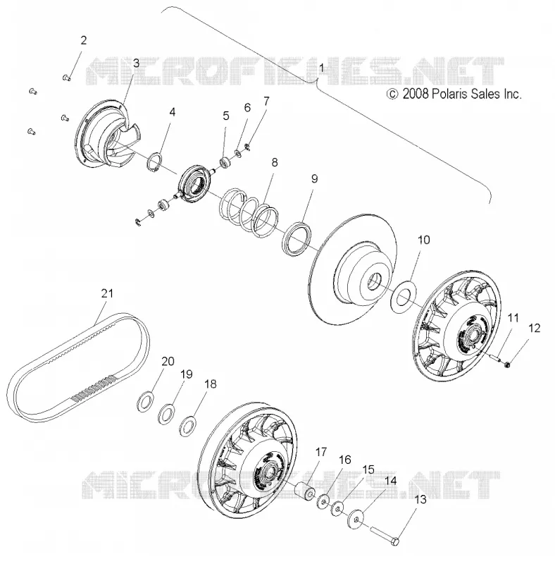SYSTÈME DE TRANSMISSION, SECONDARY CLUTCH AND DRIVE BELT