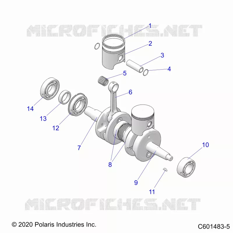 ENGINE, PISTON AND VILEBREQUIN