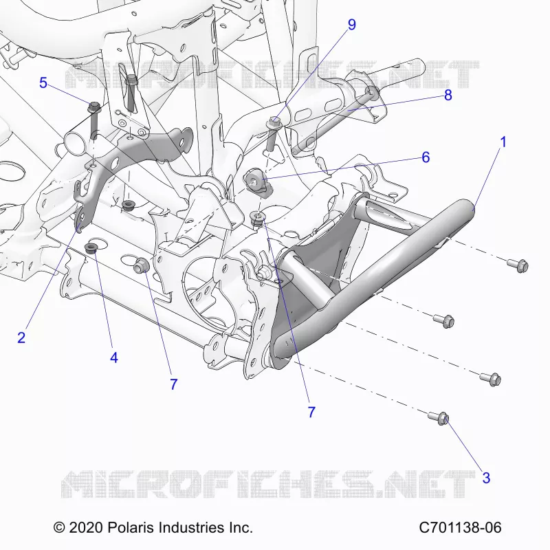 CHASSIS, MOUNTING, FRONT GEARCASE AND SUPPORT PARE CHOCS 