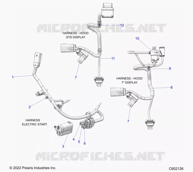 ELECTRICITE, WIRE HARNESS, HOOD, ELECTRIC START