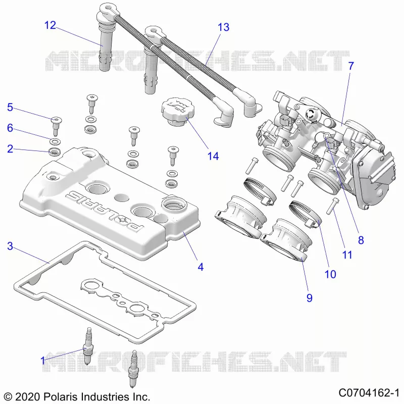 ENGINE, THROTTLE BODY AND COUVERCLE SOUPAPE