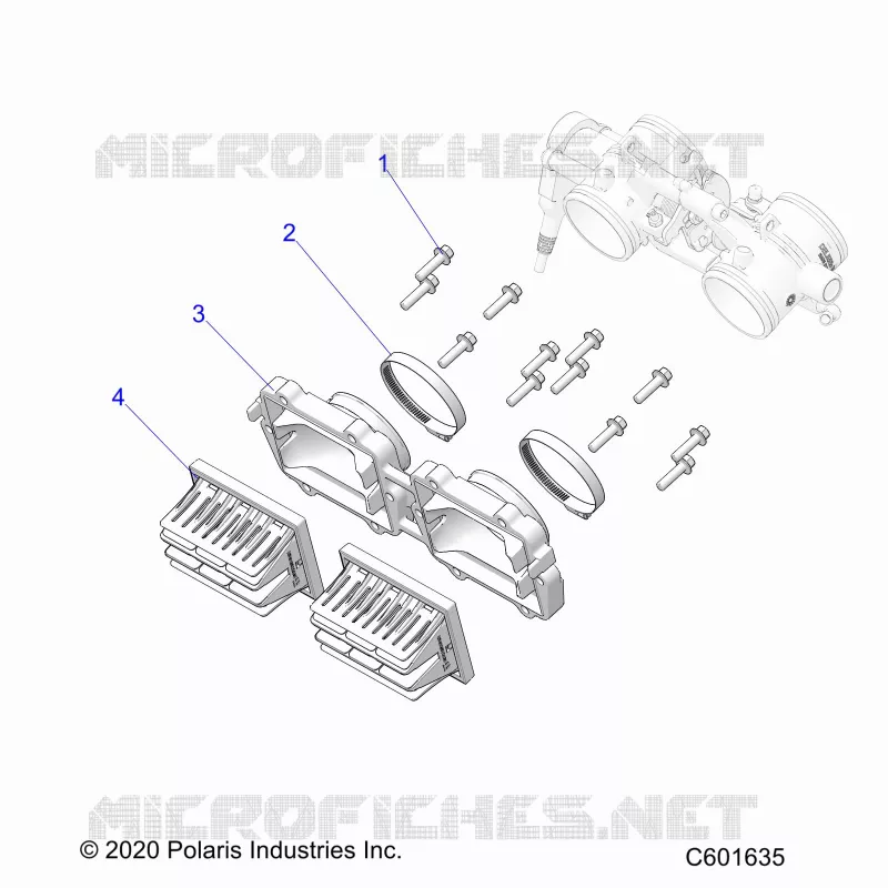 ENGINE, REED VALVE AND CORPS DE PAPILON ADAPTOR -S24TDL8RS (C601635)