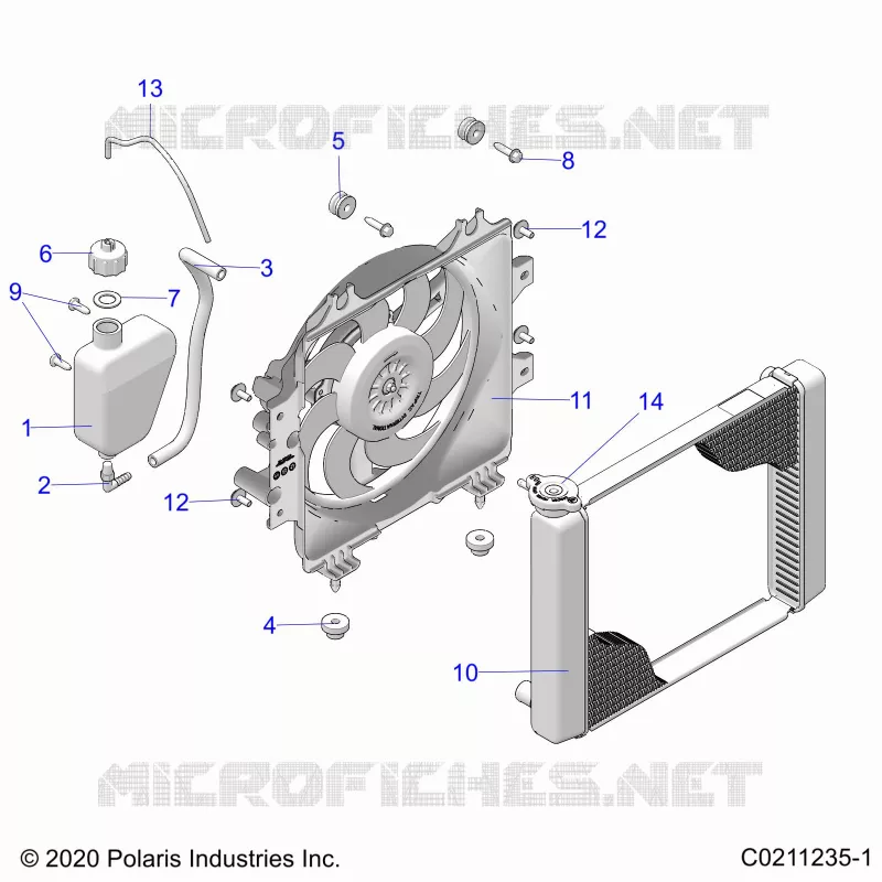 ENGINE, SYSTÃˆME DE REFROIDISSEMENT, RADIATOR, FAN & OVERFLOW BOTTLE