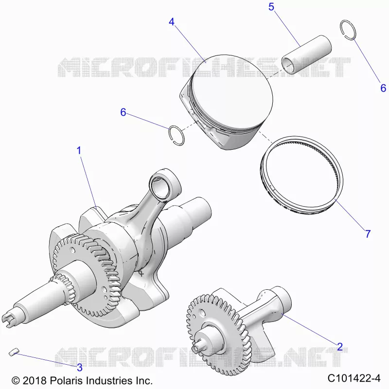 ENGINE, VILEBREQUIN, PISTON AND BALANCE SHAFT