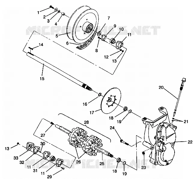 SYSTÈME DE TRANSMISSION ASSEMBLY CLASSIC 0942865 AND  CLASSIC TOURING 0942875 (4924962496021A)