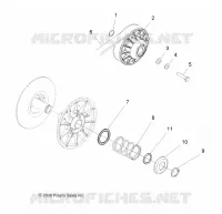 SYSTÈME DE TRANSMISSION, SECONDARY CLUTCH (BUILT 10/01/08 AND AFTER)