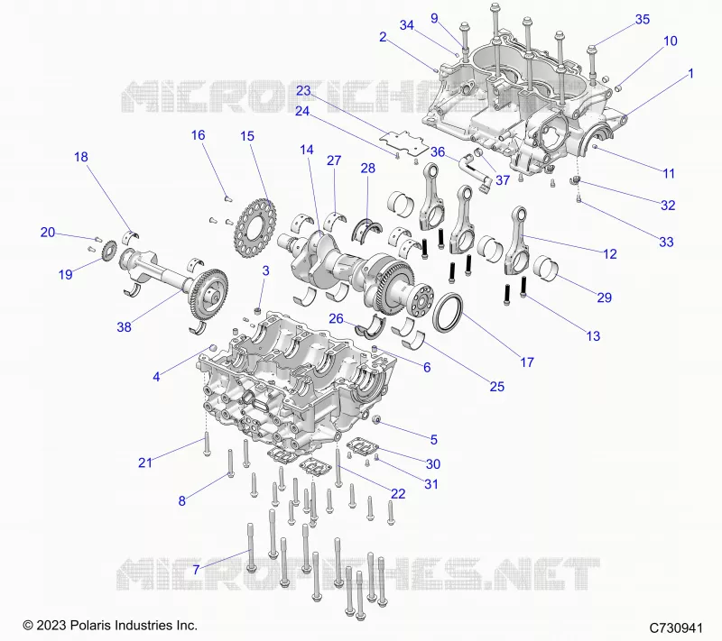ENGINE, CRANKCASE, VILEBREQUIN