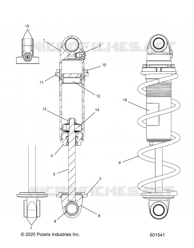 SUSPENSION, AMORTISSEUR AVANT TRACK, MONOTUBE