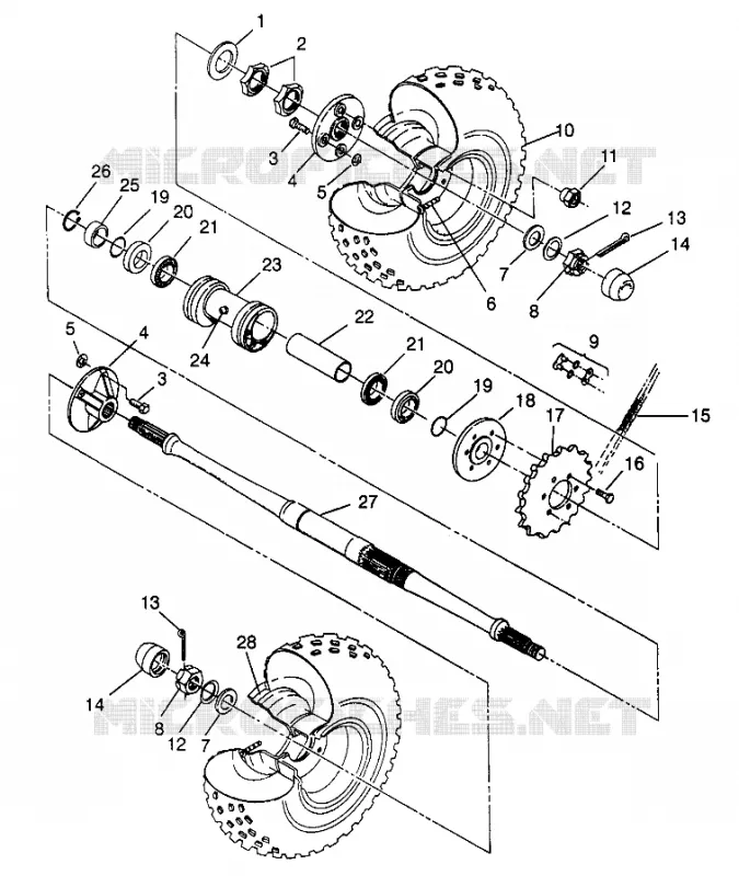 PONT ARRIERE 6X6 400L