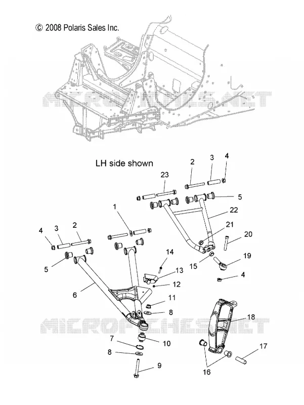 SUSPENSION AVANT, CONTROL ARMS AND SPINDLE