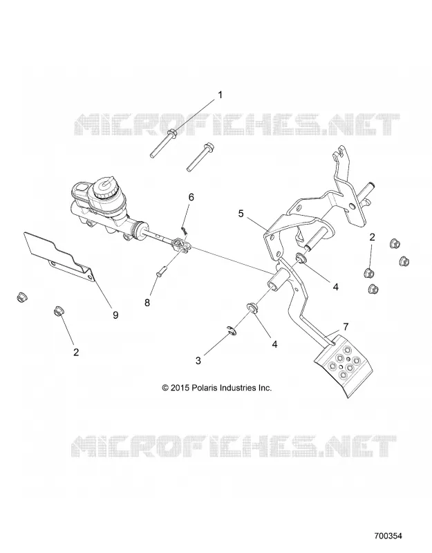 BRAKES, PEDAL AND MAITRE CYLINDRE MOUNTING