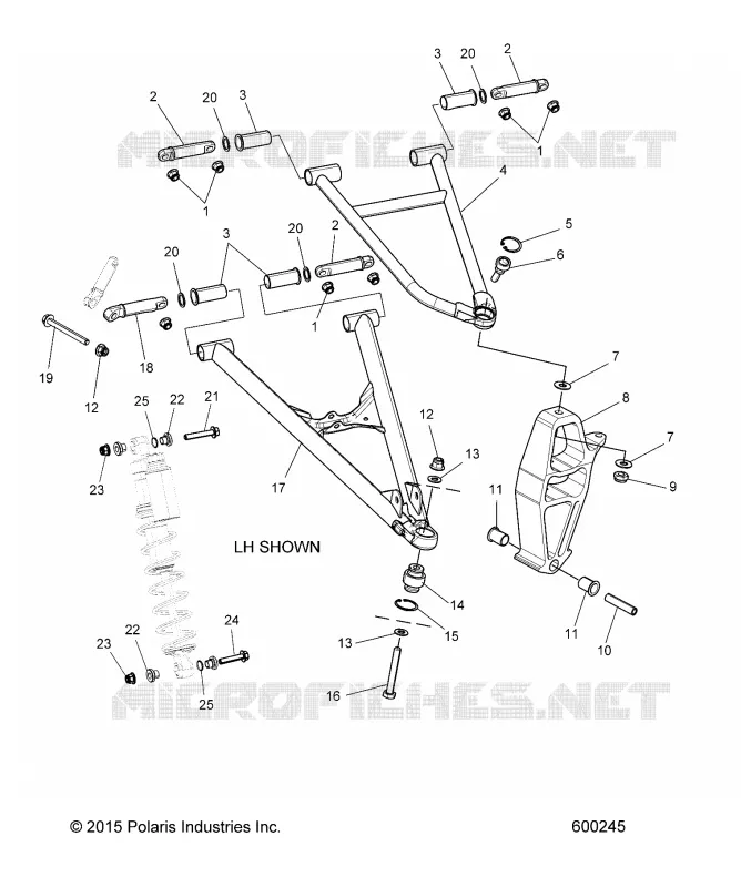 SUSPENSION, CONTROL ARMS, SPINDLE AND AMORTISSEUR MNTG