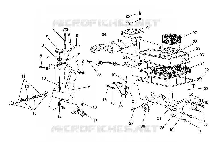RESERVOIR D'HUILE / BOITE A AIR 500 EFI / 0930674 and  500 EFI SKS / 0930574 (4922962296027A)