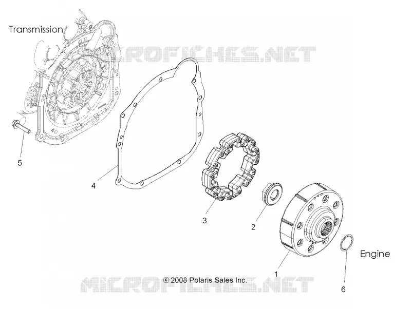 SYSTÈME DE TRANSMISSION, DRIVE COUPLER (BUILT 3/01/11 AND BEFORE)