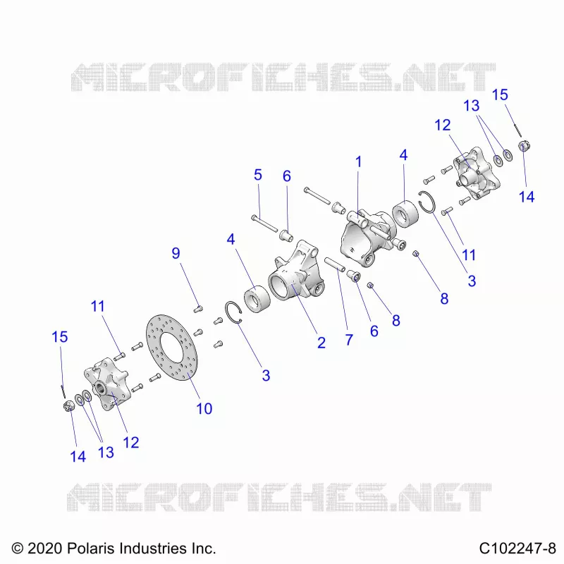 SUSPENSION ARRIERE HUBS, CARRIER AND BRAKE DISC