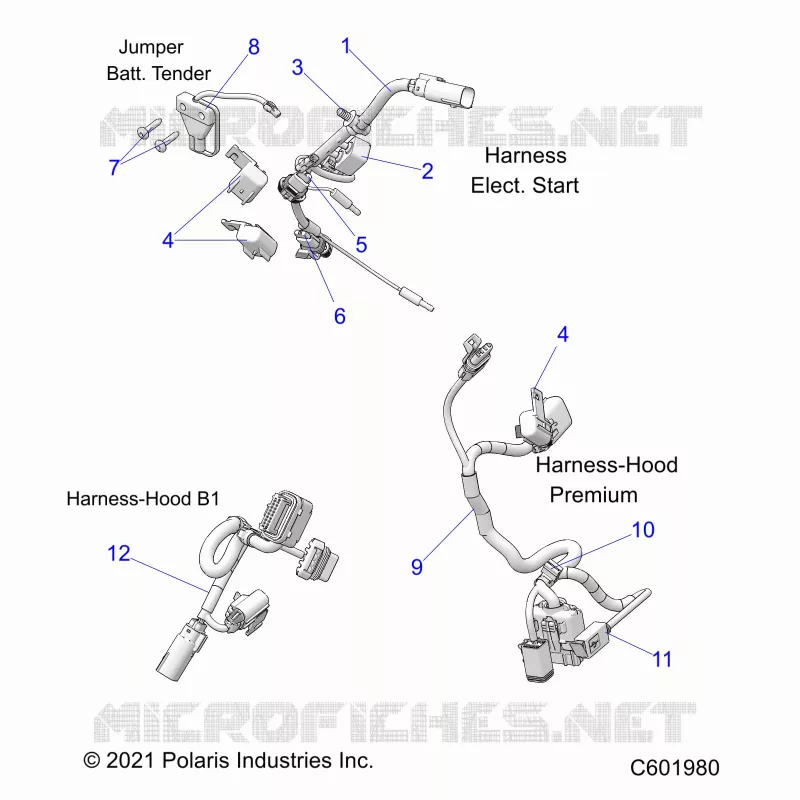ELECTRICITE, WIRE HARNESS, HOOD, ELEC. START