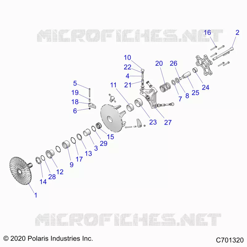 SYSTÃˆME DE TRANSMISSION, PRIMARY CLUTCH R22RSJ99A9/B9  (C701320)