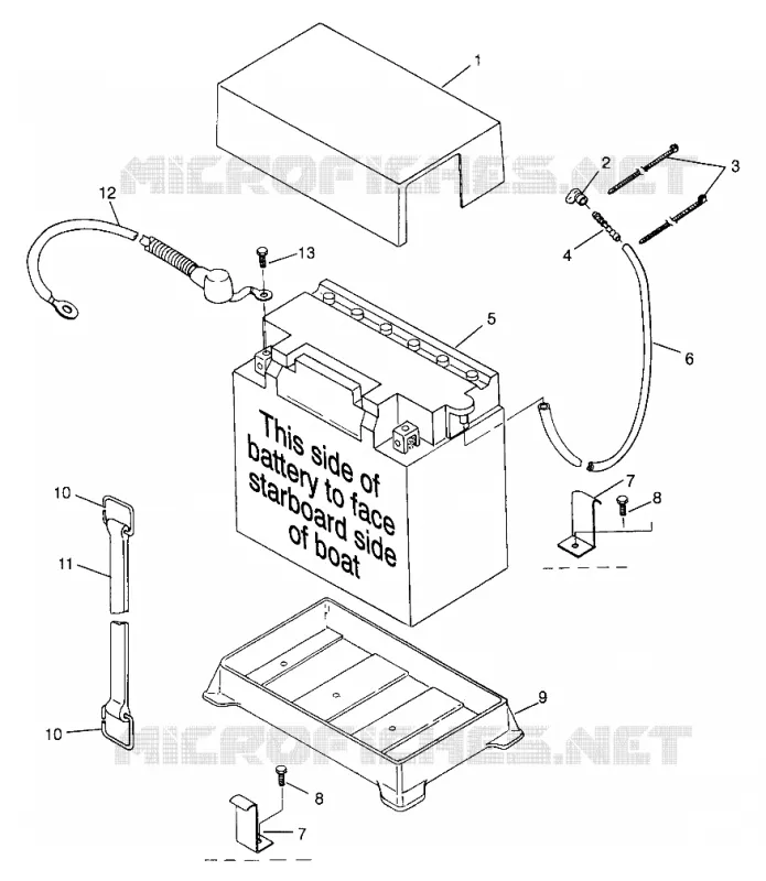 SUPPORT BATTERIE HURRICANE B974473 and Intl. HURRICANE I974473 (4941044104B006)