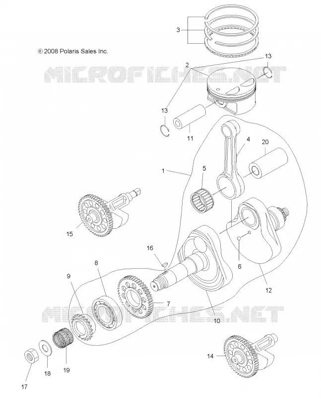 MOTEUR, VILEBREQUIN AND PISTON
