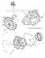 ENGINE, STATOR COVER AND VOLANT MOTEUR