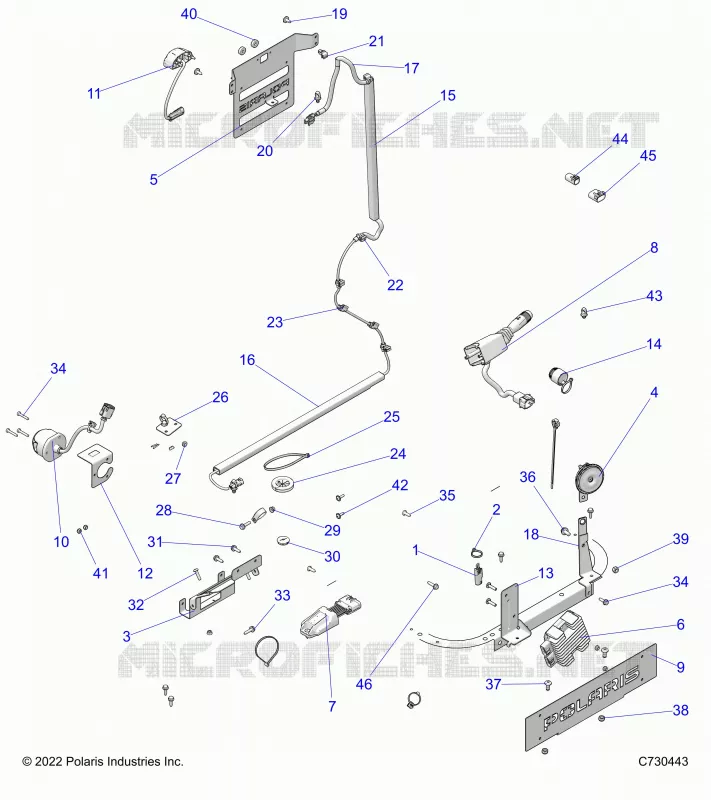 ELECTRICITE, WIRE HARNESS COMPONANTS, AND LICENSE PLATES 