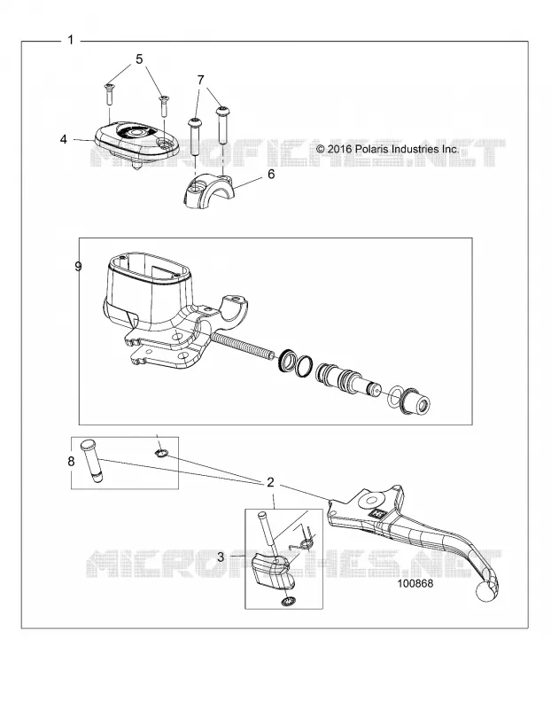 BRAKES, FRONT BRAKE LEVER AND MAITRE CYLINDRE