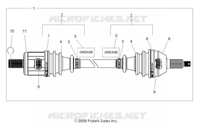 SYSTÈME DE TRANSMISSION, FRONT HALF SHAFT