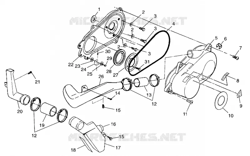 COUVERCLE D'EMBRAYAGE XPRESS 300 W98CA28C (4945364536C001)
