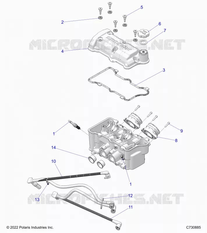 ENGINE, THROTTLE BODY AND COUVERCLE SOUPAPE 