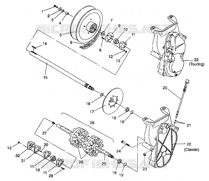 SYSTÈME DE TRANSMISSION ASSEMBLY CLASSIC / 0930864 AND  CLASSIC TOURING / 0930865 (4922952295023A)