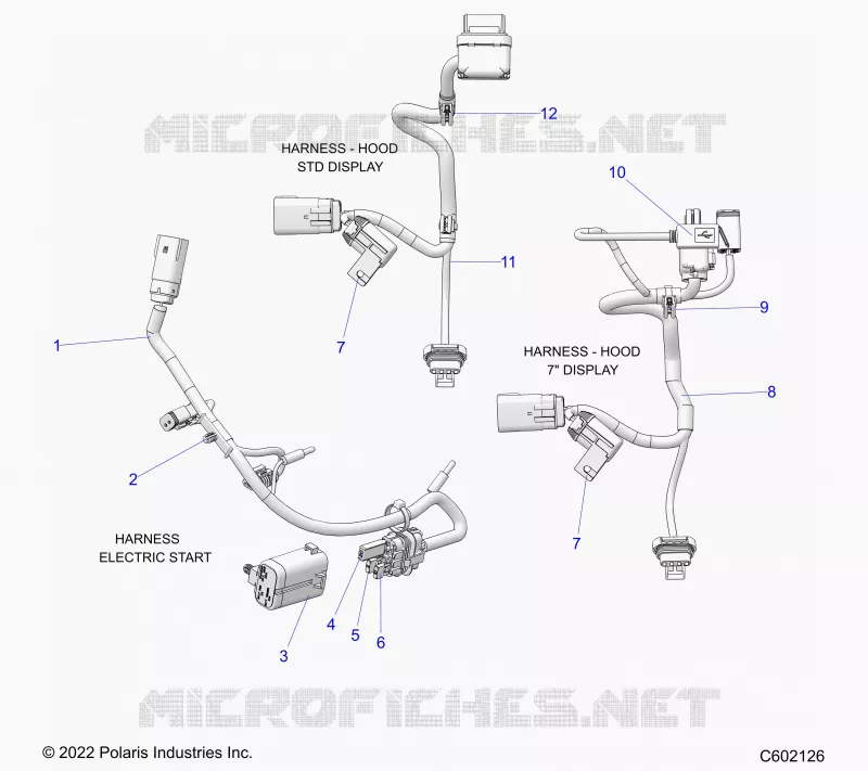 ELECTRICITE, WIRE HARNESS, HOOD, ELECTRIC START