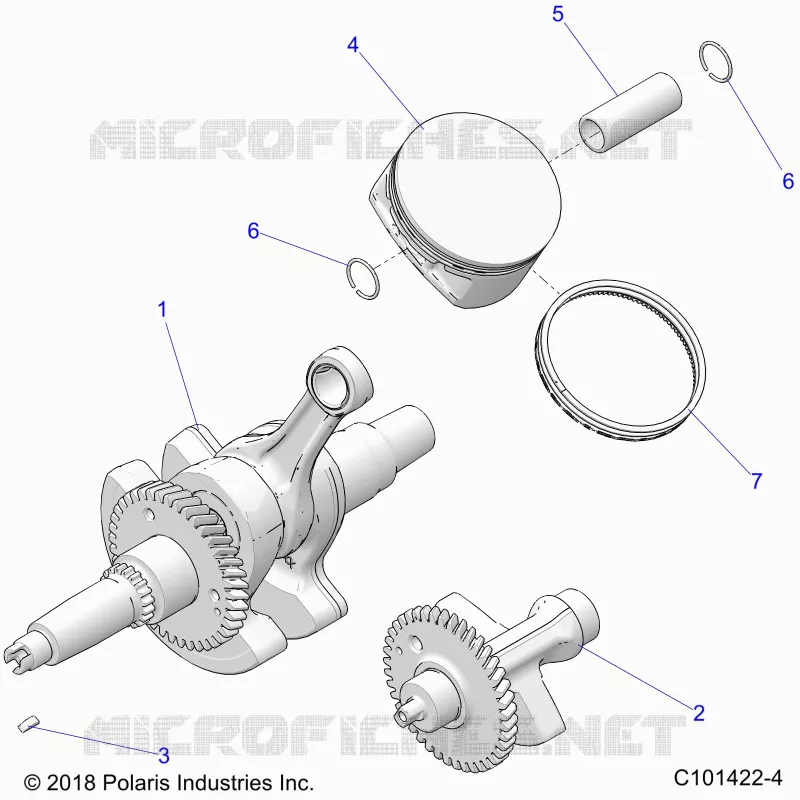 ENGINE, VILEBREQUIN, PISTON AND BALANCE SHAFT