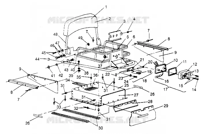 PORTE BAGAGES ET DOSSERET ASSEMBLY WIDETRAK LX 0952064 and  EUROPEAN WIDETR (4928942894B001)