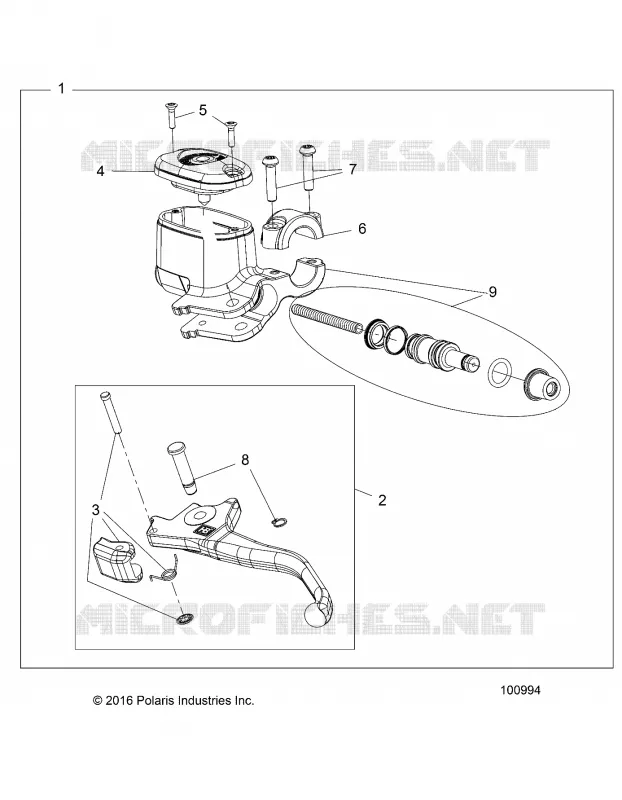 FREIN AVANT BRAKE LEVER AND MASTER CYLINDER (FROM 6/1/16)